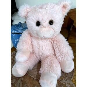 Vermont Teddy Bear Oh So Soft Pig Plush Stuffed Animal 18" Pink Brown Eyes Farm